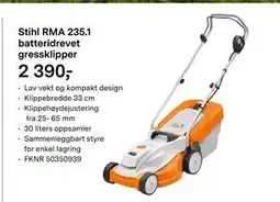 Felleskjøpet Stihl RMA 235.1 batteridrevet gressklipper tilbud