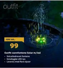 Megaflis Outfit vannfontene Solar m/led tilbud