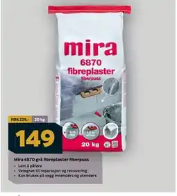 Megaflis Mira 6870 grå fibreplaster fiberpuss tilbud