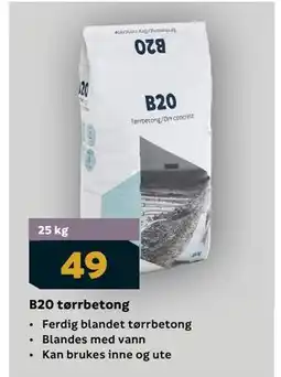 Megaflis B20 tørrbetong tilbud