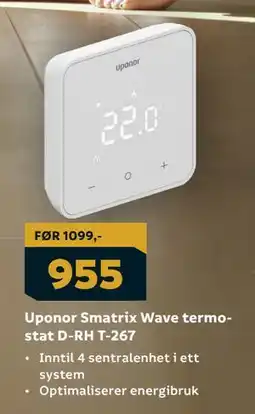 Megaflis Uponor Smatrix Wave termostat D-RH T-267 tilbud