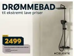 Megaflis Celeste Stone dusjsett m/dusjtermostat matt sort tilbud