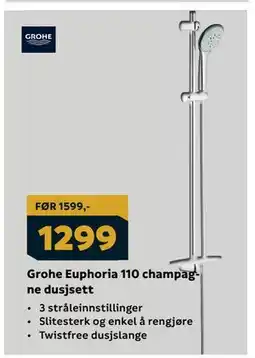Megaflis Grohe Euphoria 110 champagne dusjsett tilbud