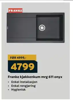 Megaflis Franke kjøkkenkum mrg 611 onyx tilbud