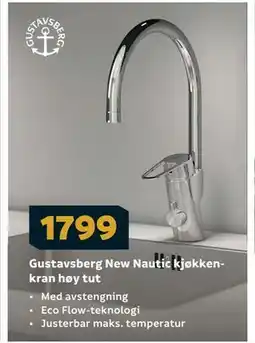 Megaflis Gustavsberg New Nautic kjøkkenkran høy tut tilbud