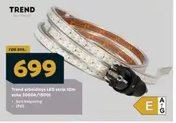 Megaflis Trend arbeidslys LED strip 10m eske 3000k/1500l tilbud