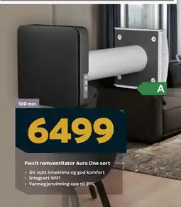 Megaflis Flexit romventilator Aura One sort tilbud