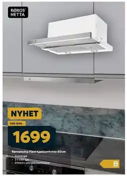 Megaflis Røroshetta Flexi kjøkkenhette 60cm tilbud