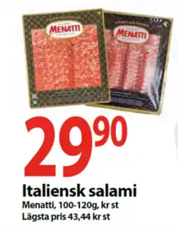 MaxiMat Svinesund MENATTI Italiensk salami tilbud