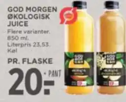 Meny GOD MORGEN ØKOLOGISK JUICE tilbud