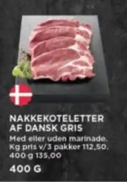 Meny Nakkekoteletter af dansk gris tilbud