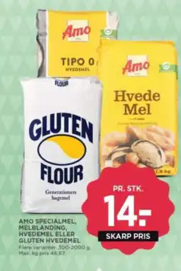Meny Amo specialmel, melblanding, hvedemel eller gluten hvedemel tilbud