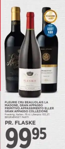 Meny Fleurie cru beaujolais la madone, gran appasso primitivo appassimento eller gran appasso collezione tilbud