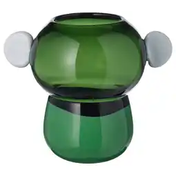 IKEA Ikea ps 2026 Vase, glass/grønn/hvit, 22 cm tilbud