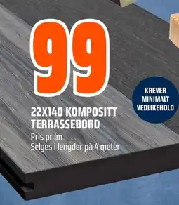Coop Obs 22x140 Kompositt terrassebord tilbud