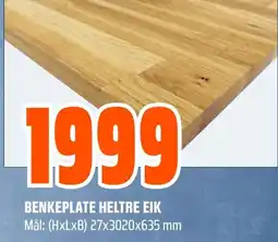 Coop Obs Benkeplate heltre eik tilbud