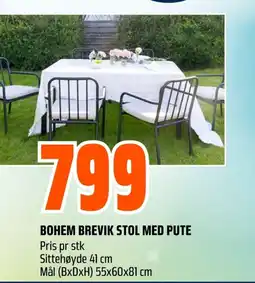 Coop Obs Bohem brevik stol med pute tilbud