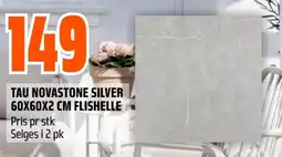 Coop Obs Tau Novastone silver 60x60x2 cm flishelle tilbud