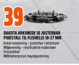 Coop Obs Dakota arkimede 18 justerbar pidestall til flishelle 18-27 mm tilbud