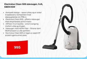 Electrolux Clean 500 støvsuger, hvit, EB51CISW