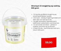 Clas Ohlson Sitronsyre til rengjøring og vasking tilbud