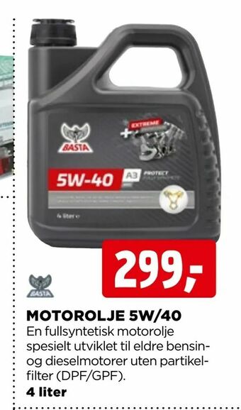 jem & fix Motorolje 5w/40 tilbud
