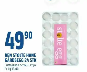 Coop Obs Den stolte hane gårdsegg 24 stk tilbud
