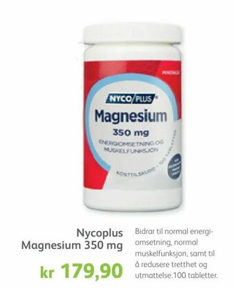 Vitusapotek Nycoplus Magnesium 350 mg tilbud