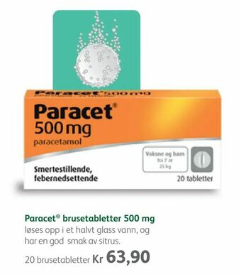 Vitusapotek Paracet ® brusetabletter 500 mg tilbud