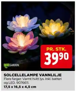 jem & fix SOLCELLELAMPE VANNLILJE tilbud