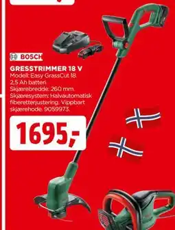 jem & fix GRESSTRIMMER 18 V tilbud