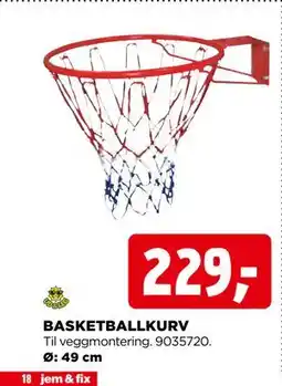 jem & fix BASKETBALLKURV tilbud
