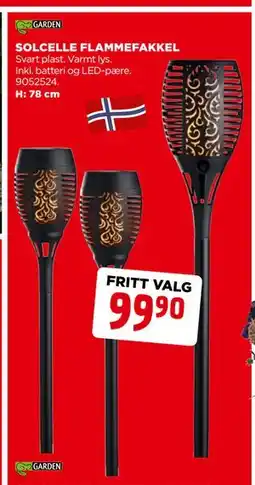 jem & fix SOLCELLE FLAMMEFAKKEL tilbud