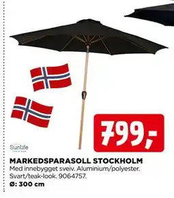 jem & fix MARKEDSPARASOLL STOCKHOLM tilbud