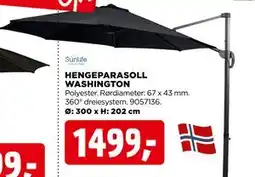 jem & fix HENGEPARASOLL WASHINGTON tilbud