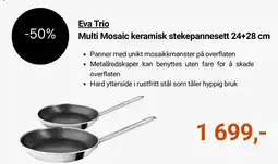 Kitch'n Eva Trio Multi Mosaic keramisk stekepannesett tilbud