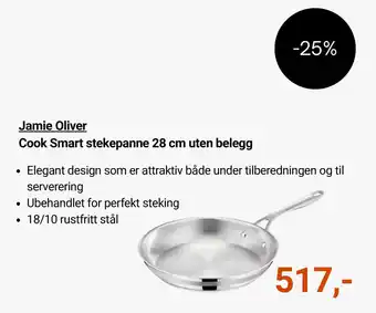 Jamie Oliver Cook Smart stekepanne 28 cm uten belegg