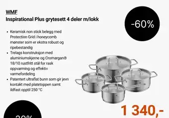 WMF Inspirational Plus grytesett 4 deler m/lokk