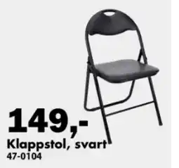 Biltema Klappstol, svart tilbud