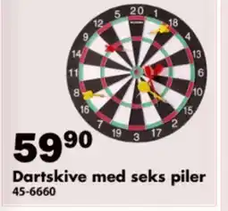 Biltema Dartskive med seks piler tilbud