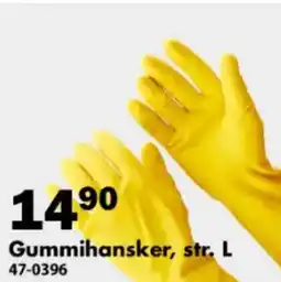 Biltema Gummihansker, str. L tilbud