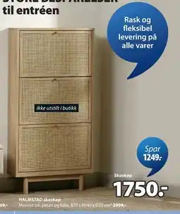 JYSK HALMSTAD skoskap tilbud