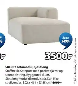 JYSK SKEJBY sofamodul, sjeselong tilbud