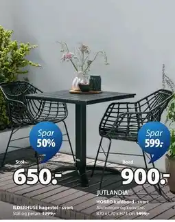 JYSK ILDERHUSE hagestol - svart tilbud