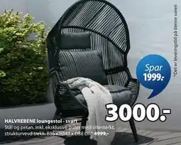 JYSK HALVREBENE loungestol - svart tilbud