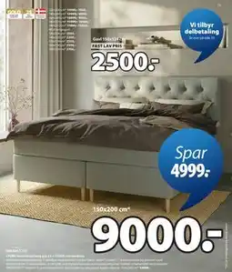 JYSK LYGNA kontinentalseng grå-23 + TOSEN overmadrass tilbud