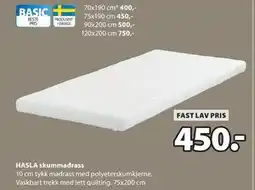 JYSK HASLA skummadrass tilbud