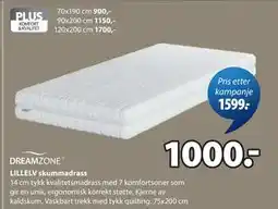 JYSK LILLELV skummadrass tilbud