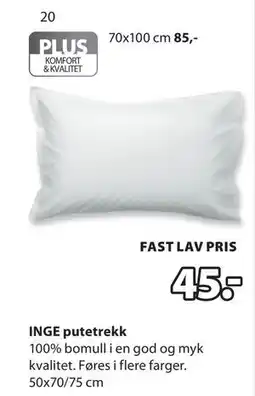 JYSK INGE putetrekk tilbud