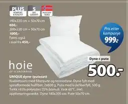 JYSK UNIQUE dyne-/putesett tilbud